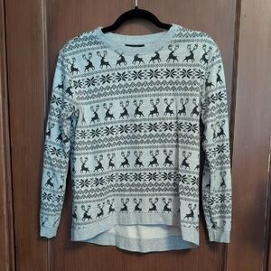 Gray Reindeer Pattern Sweater